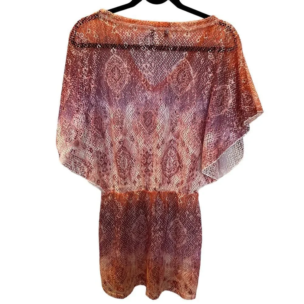 Jordan Taylor Women's Swim Cover-up Orange/Lavender/Pink size Small